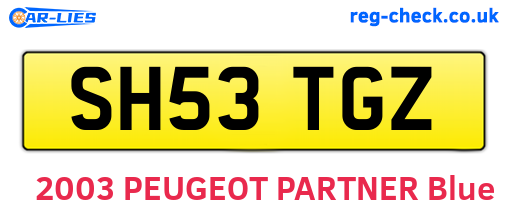 SH53TGZ are the vehicle registration plates.