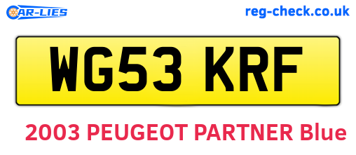 WG53KRF are the vehicle registration plates.