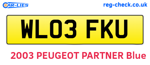 WL03FKU are the vehicle registration plates.