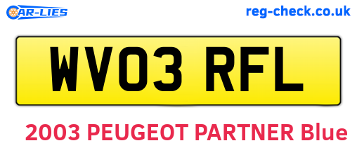 WV03RFL are the vehicle registration plates.