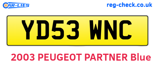YD53WNC are the vehicle registration plates.