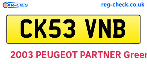 CK53VNB are the vehicle registration plates.