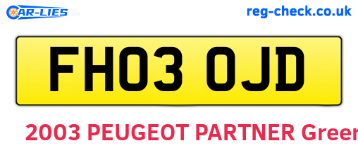 FH03OJD are the vehicle registration plates.