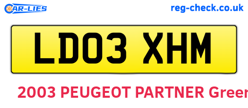 LD03XHM are the vehicle registration plates.