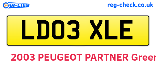 LD03XLE are the vehicle registration plates.