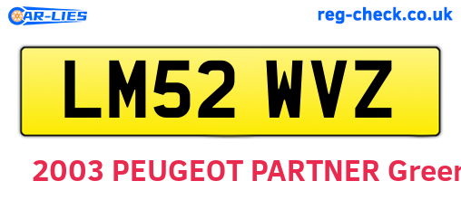 LM52WVZ are the vehicle registration plates.