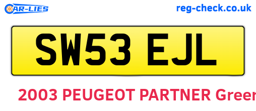 SW53EJL are the vehicle registration plates.