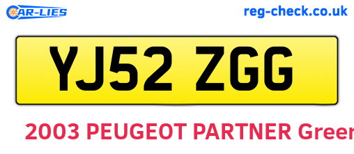 YJ52ZGG are the vehicle registration plates.