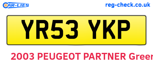 YR53YKP are the vehicle registration plates.