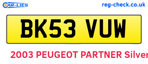 BK53VUW are the vehicle registration plates.