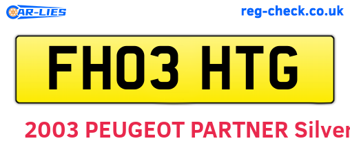 FH03HTG are the vehicle registration plates.