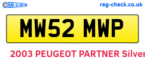 MW52MWP are the vehicle registration plates.