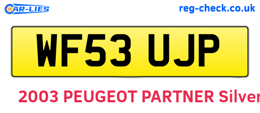 WF53UJP are the vehicle registration plates.