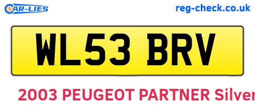 WL53BRV are the vehicle registration plates.
