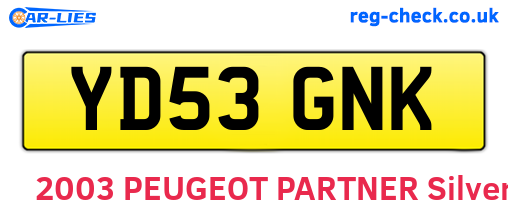 YD53GNK are the vehicle registration plates.