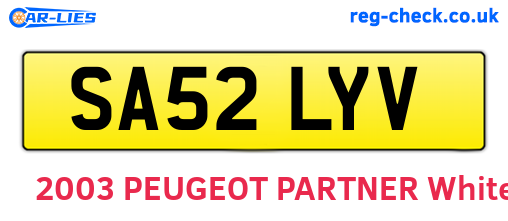 SA52LYV are the vehicle registration plates.