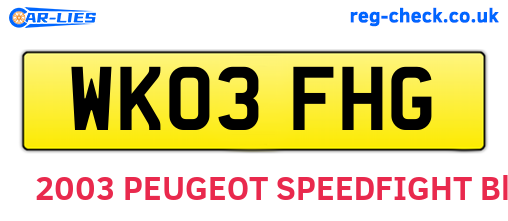 WK03FHG are the vehicle registration plates.