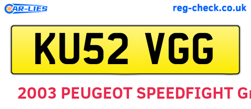 KU52VGG are the vehicle registration plates.