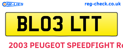 BL03LTT are the vehicle registration plates.
