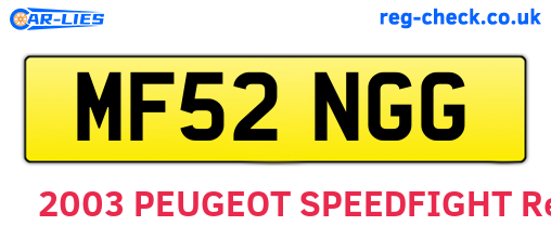MF52NGG are the vehicle registration plates.