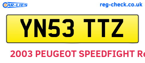 YN53TTZ are the vehicle registration plates.