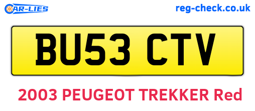 BU53CTV are the vehicle registration plates.