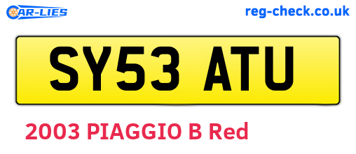 SY53ATU are the vehicle registration plates.