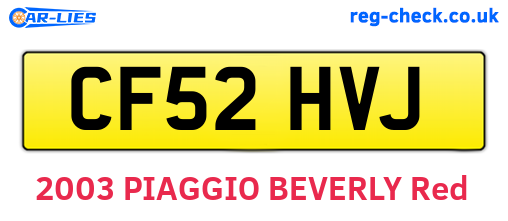 CF52HVJ are the vehicle registration plates.