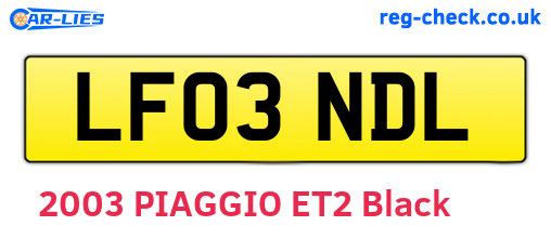 LF03NDL are the vehicle registration plates.