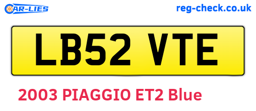 LB52VTE are the vehicle registration plates.