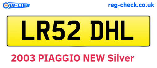 LR52DHL are the vehicle registration plates.
