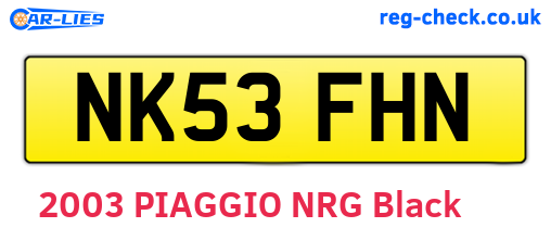 NK53FHN are the vehicle registration plates.