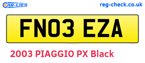 FN03EZA are the vehicle registration plates.