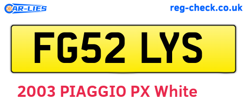 FG52LYS are the vehicle registration plates.