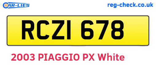 RCZ1678 are the vehicle registration plates.