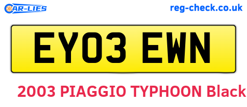 EY03EWN are the vehicle registration plates.