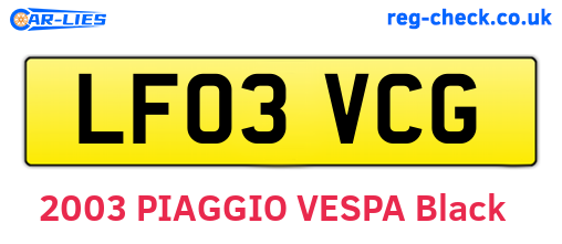 LF03VCG are the vehicle registration plates.