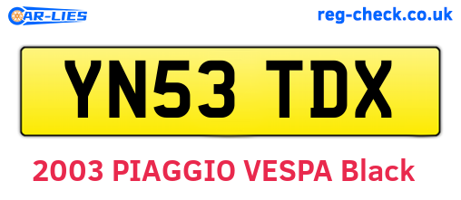 YN53TDX are the vehicle registration plates.