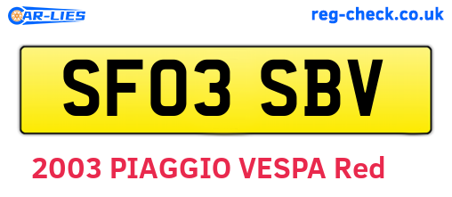 SF03SBV are the vehicle registration plates.