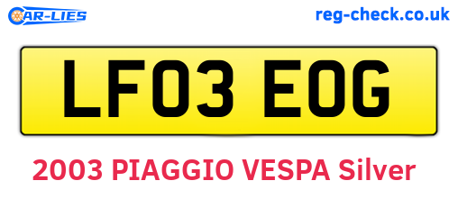 LF03EOG are the vehicle registration plates.