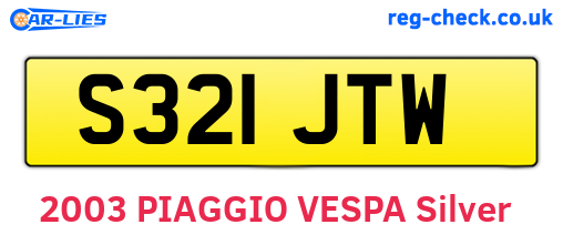 S321JTW are the vehicle registration plates.