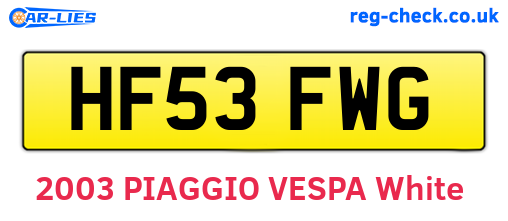 HF53FWG are the vehicle registration plates.