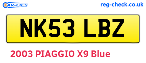 NK53LBZ are the vehicle registration plates.