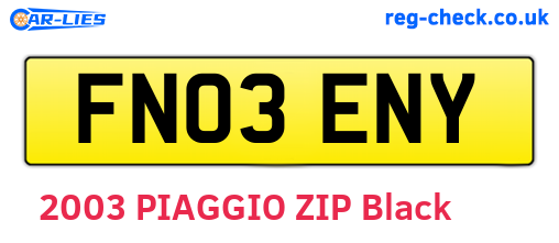 FN03ENY are the vehicle registration plates.