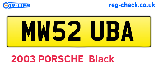 MW52UBA are the vehicle registration plates.