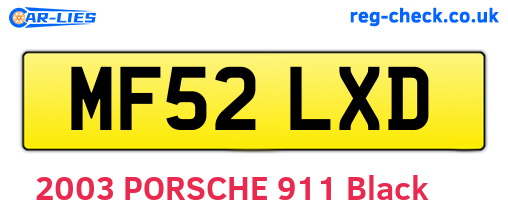 MF52LXD are the vehicle registration plates.