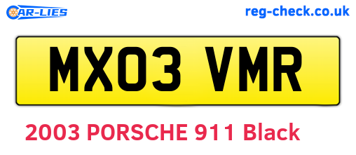 MX03VMR are the vehicle registration plates.