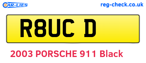 R8UCD are the vehicle registration plates.
