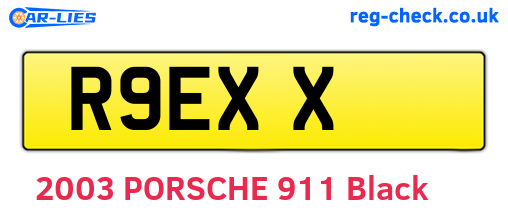 R9EXX are the vehicle registration plates.