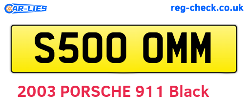 S500OMM are the vehicle registration plates.